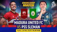 Saksikan eksklusif match BRI Liga 1: Madura United vs PSS Sleman live stream di Vidio akhir pekan. (sum. doc. vidio.com)