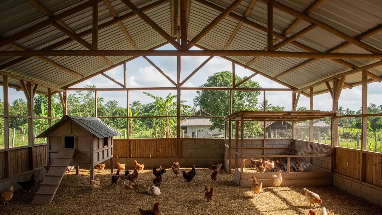 desain kandang ayam dengan zona khusus bertelur lebih nyaman