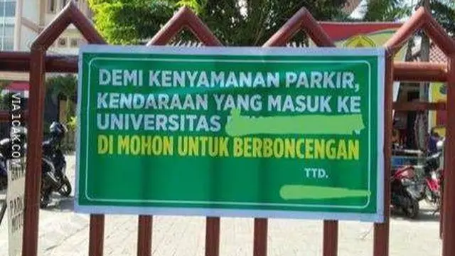 10 Potret Larangan Parkir Nyeleneh, Tulisannya Kocak