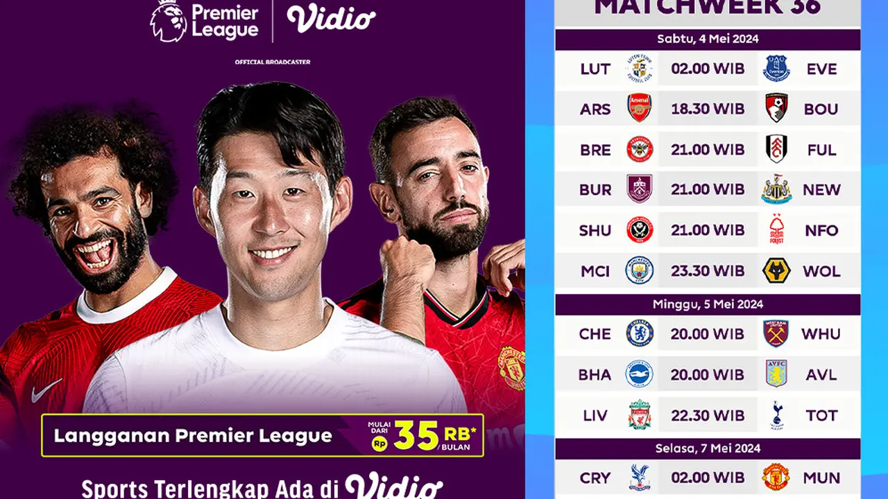 Liga Inggris 2023/2024 Matchweek 36