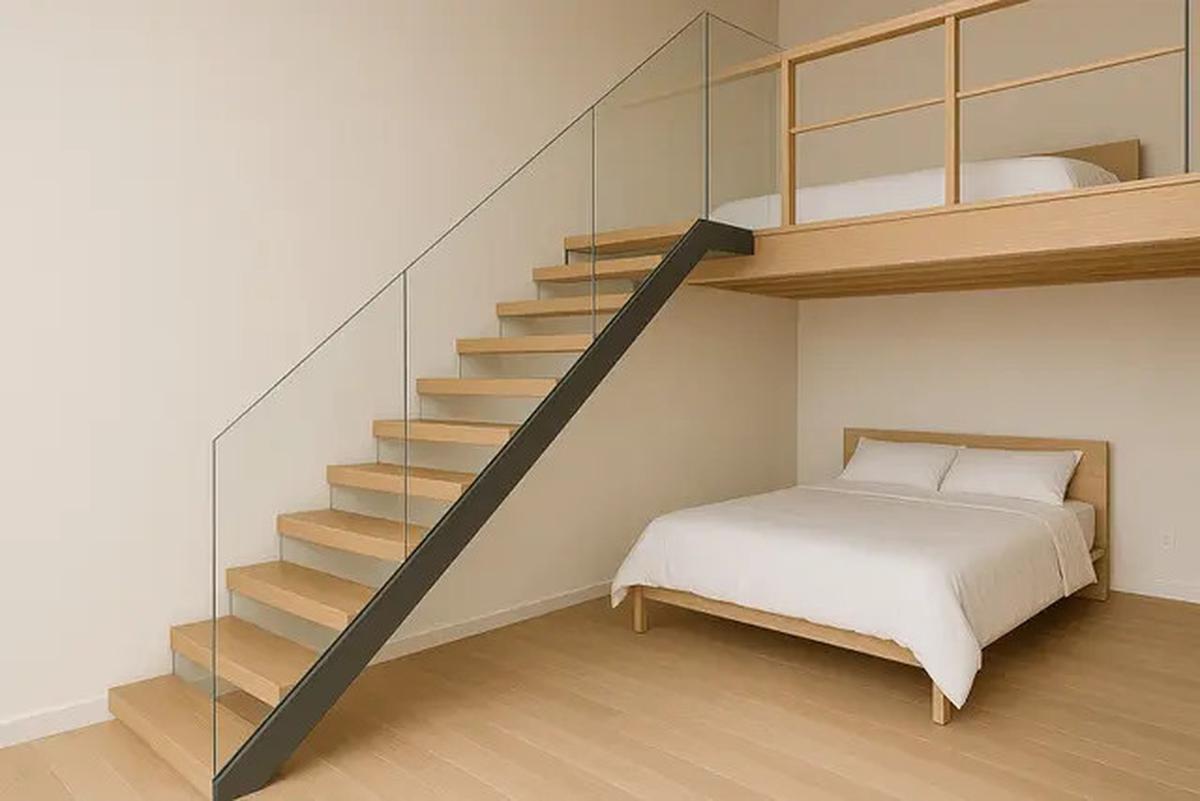 Desain Tangga untuk Kamar Mezzanine yang Unik dan Tampak Estetik