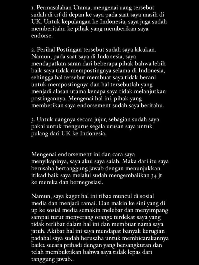 Unggahan Lolly. (Foto: Dok. Instagram @1a.uraa)