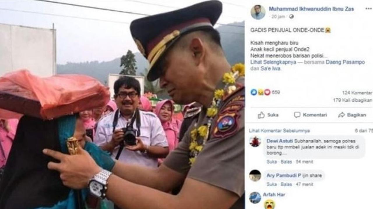 Viral, Kisah Anak Penjual Onde-onde Menangis di Upacara Pisah Kapolres