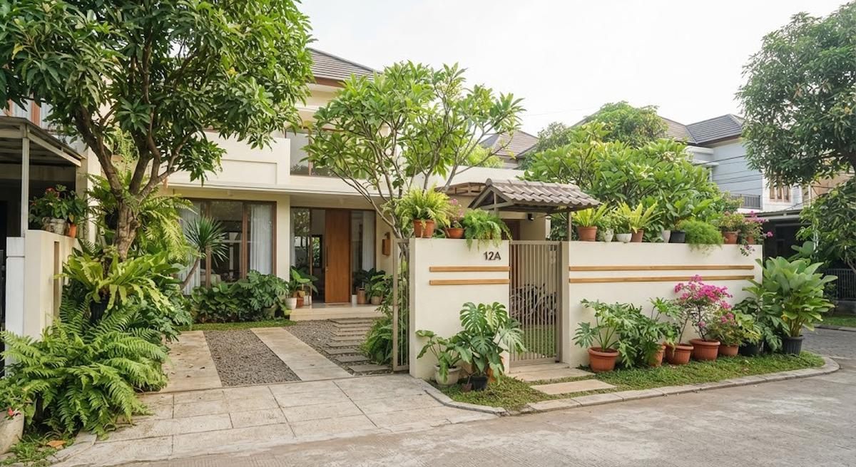 Warna cat pagar yang bikin rumah terasa sejuk dan bisa redam amarah ketika pulang model krem