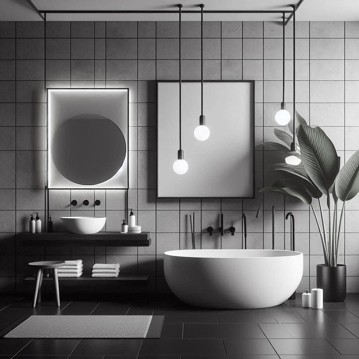 Desain Kamar Mandi Hitam Putih