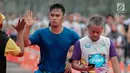 Ekspresi sejumlah pelari saat mencapai garis finis Jakarta Marathon 2018 di Gelora Bung Karno, Jakarta, Minggu (28/10). 12.500 pelari meramaikan Jakarta Marathon 2018 yang di sponsori PLN. (Liputan6.com/Faizal Fanani)