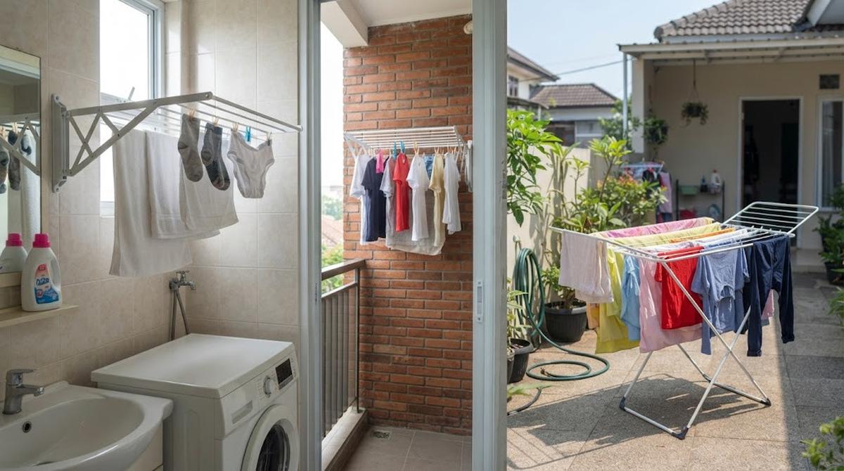 Jemuran Dinding vs Jemuran Lipat, Mana yang Lebih Cocok untuk Rumah Sempit?