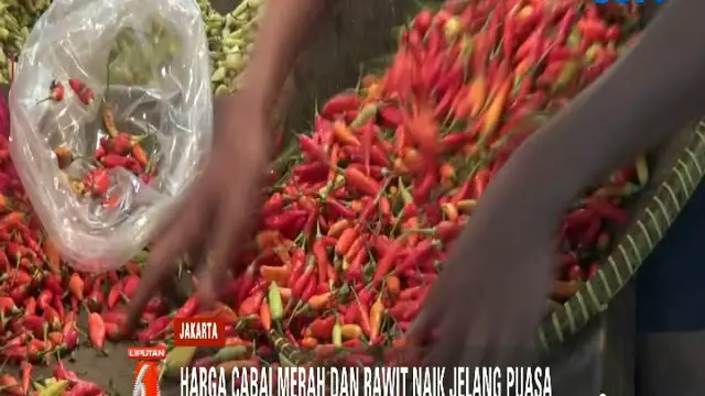 Harga cabai merah di Pasar Induk Kramat Jati, Jakarta Timur, kini dijual dengan harga Rp 18 ribu per kilogram.