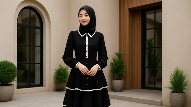 Inspirasi Dress Hitam Berlayer