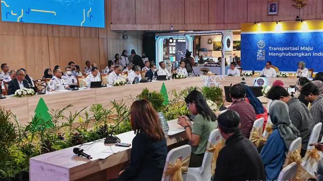 Menteri Perhubungan Budi Karya Sumadi dalam kegiatan Jumpa Pers Akhir Tahun (JPAT) 2023, di Kantor Kemenhub, Jakarta, Rabu (20/12/2023). (Dok Kemenhub)