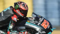 Aksi Fabio Quartararo di MotoGP Prancis (JEAN-FRANCOIS MONIER / AFP)