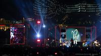 Salah satu band legendaris Tanah Air, Padi Reborn, bersama sejumlah band lokal Kalimantan Timur turut memeriahkan acara yang digelar untuk HUT ke-80 RI. (Foto: Otorita IKN)