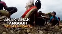 Pekerjaan mengais kerikil dan memecah batu kali terpaksa mereka lakukan untuk menyambung hidup.