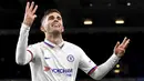 Pemain Chelsea Christian Pulisic melakukan selebrasi usai mencetak gol ke gawang Burnley pada laga Liga Inggris di Turf Moor, Burnley, Inggris, Sabtu (26/10/2019). Chelsea menang 4-2 dengan Pulisic  mencetak hattrick. (Anthony Devlin/PA via AP)