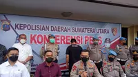 Wakapolrestabes Medan, AKBP Irsan Sinuhaji, saat paparan kasus dugaan pemerasan oknum polisi