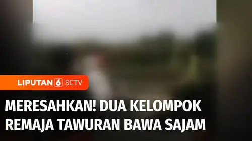 VIDEO: Meresahkan! Dua Kelompok Remaja Saling Serang Bawa Senjata Tajam