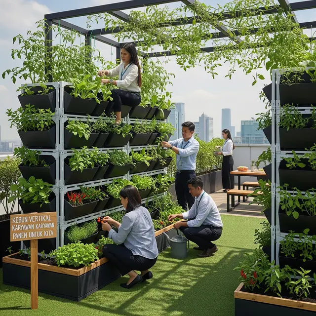 9 Ide Kebun Sayur di Rooftop Kantor untuk Kemandirian Pangan Karyawan, Solusi Hijau Produktif