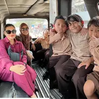 Gaya Ashanty dan Meisya Siregar Naik Angkot. [@meisya_siregar]