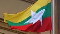 Ilustrasi bendera Myanmar (AFP Photo)