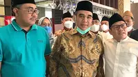 Sekretaris Jenderal Gerindra Ahmad Muzani bertemu dengan Ketua Umum PKB Muhaimin Iskandar di sela-sela Muktamar NU di Lampung. (Foto: Istimewa).