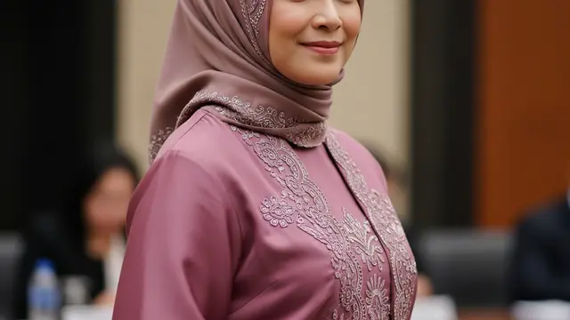 Model Gamis Elegan untuk Ibu Pejabat