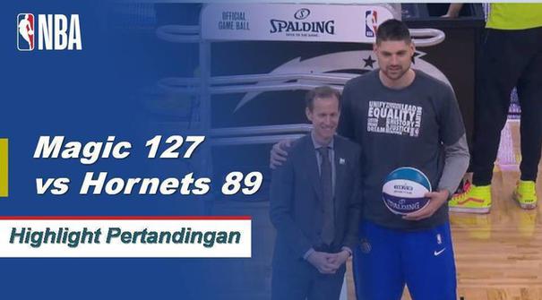 Nikola Vucevic membukukan 17 poin dan 11 rebound saat Orlando berhadapan dengan Charlotte.