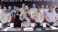 Kapolresta Malang Kota Kombes Pol Budi Hermanto atau Buher mengumumkan hasil Labfor Polda Jatim terkait penyebab kebakaran di Malang Plaza pada 2 Mei 2023. (Istimewa).