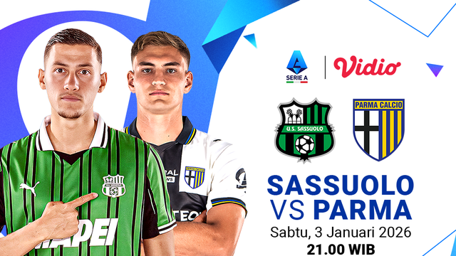 Saksikan Sassuolo vs Parma eksklusif di Vidio. (dok. vidio.com)