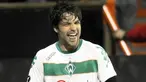 Werder Bremen's Brazilian midfielder Diego celebrates scoring during the UEFA Cup quarter-final football match vs Udinese Calcio (Italy) at the Weser Stadium in Bremen on April 9 2009. AFP PHOTO DDP / DAVID HECKER