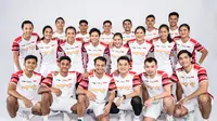 Skuad Indonesia di Piala Sudirman 2025.&nbsp;Jonatan Christie menjadi kapten tim Indonesia pada kejuaraan bulu tangkis beregu campuran yang berlangsung di China, 27 April sampai 5 Mei. (foto: PBSI)