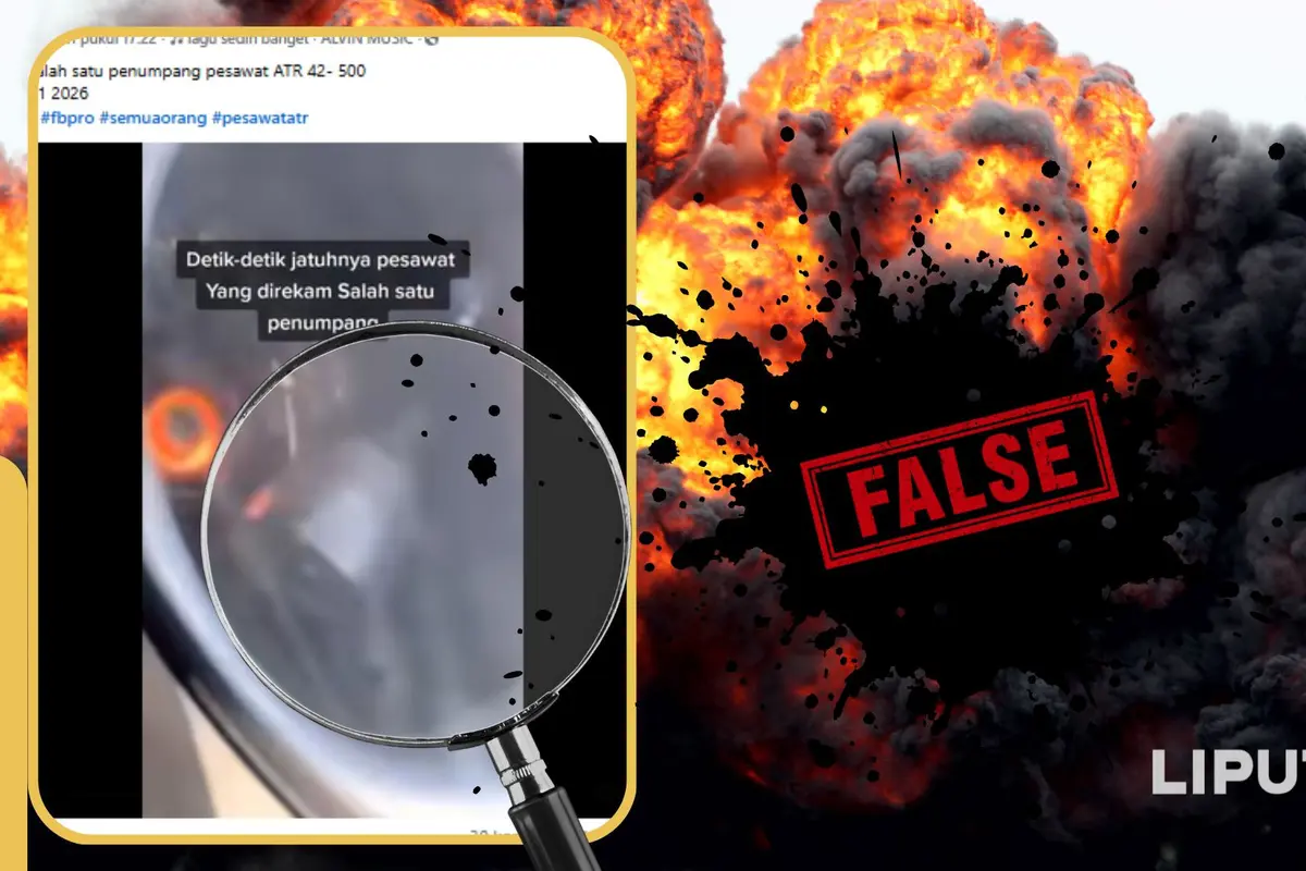 klaim video viral penumpang detik-detik pesawat ATR 42- 500