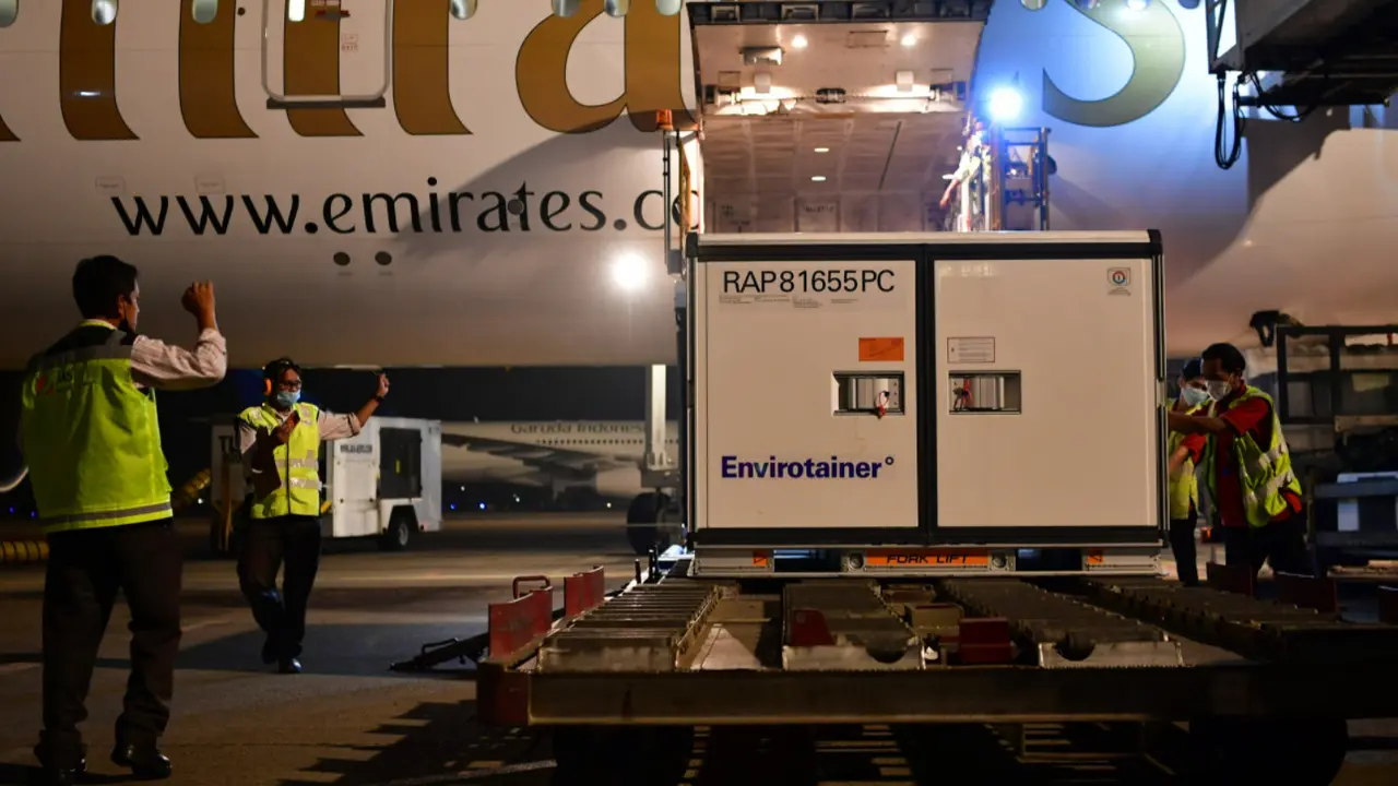 Kedatangan vaksin COVID-19 AstraZeneca tahap 147. (Foto: Kominfo)