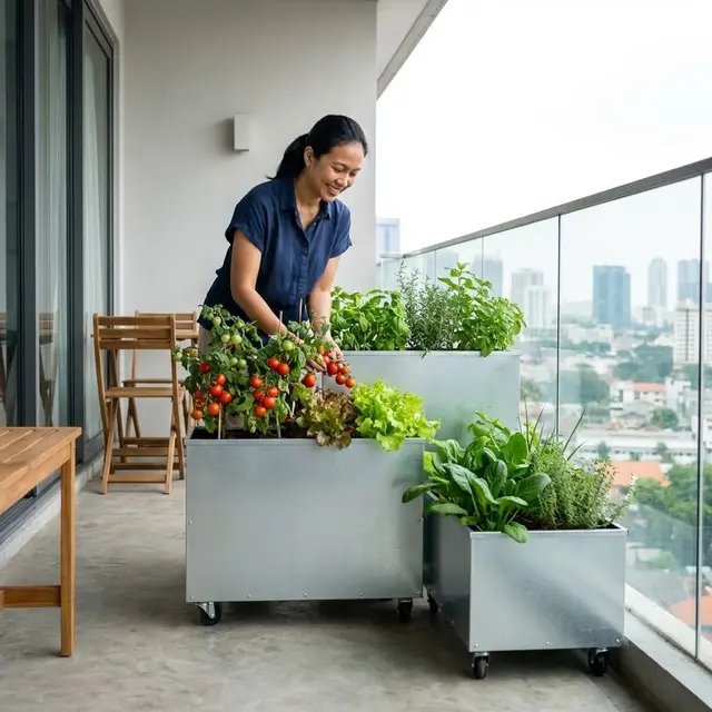 Planter Box Berbahan Galvanis Ringan (Gemini AI)