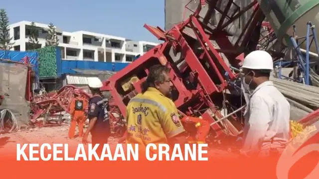 Kecelakaan crane terjadi di distrik Yannawa, Thailand. Akibatnya empat pekerja tewas dan lima lainnya terluka.