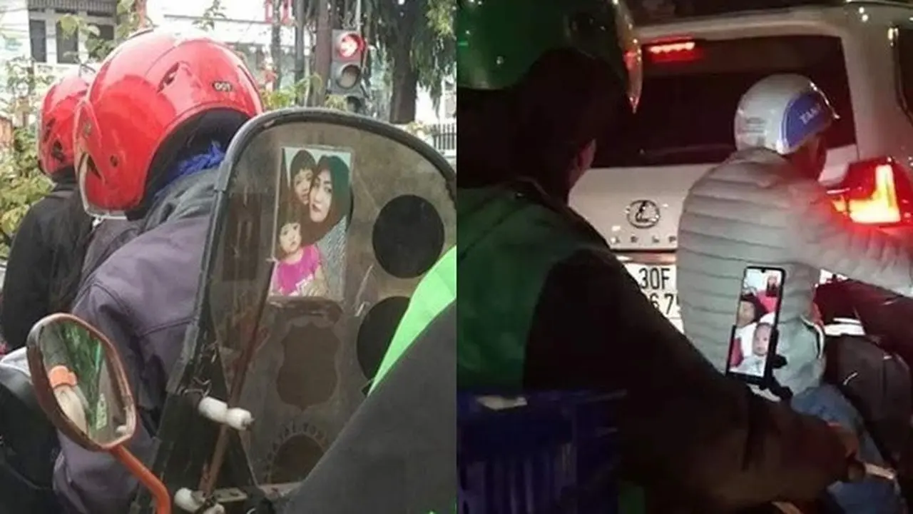 6 Potret Pengemudi Ojek Online Ingat Keluarga Ini Bikin Haru