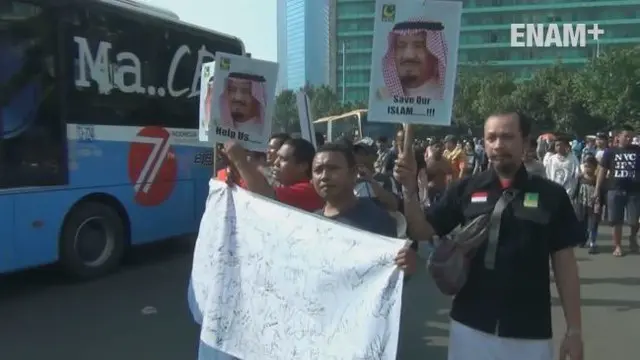 Aksi mendukung kedatangan aja Arab Saudi Salman bin Abdulaziz al-Saud pada 1 Maret 2017 ke Indonesia digelar sebuah ormas pemuda islam di acara Car Free Day (CFD) di Bundaran HI Jakarta Pusat