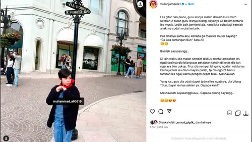 Mulan Jameela Ungkap Putra Bungsunya Belum Minat di Bidang Musik Meski Lahir  dari Orangtua Musisi, Lebih Pilih Tambah Les Ngaji - ShowBiz Liputan6.com
