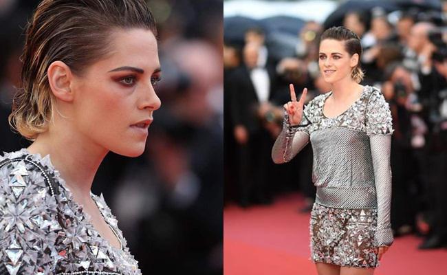 Kristen tampil cantik dengan gaun dan tatanan rambutnya di Cannes 2018/copyright AFP/sry