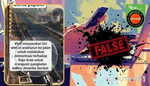 Cek Fakta Liputan6.com menelusuri klaim video masyarakat Dubai demonstrasi menuntut pengusiran pangkalan militer AS dari Arab.