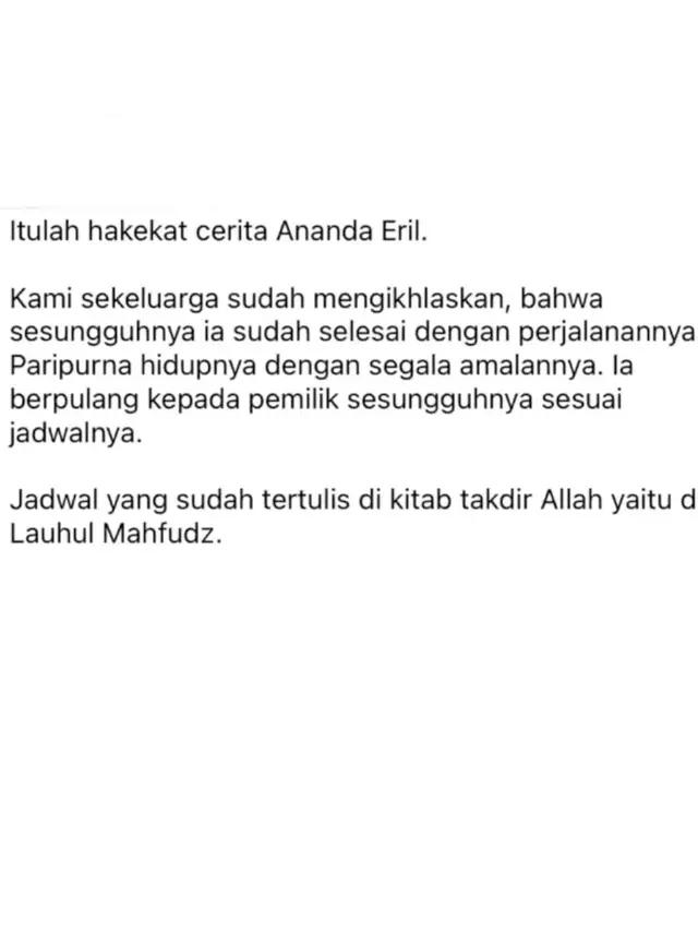 Cuitan Ridwan Kamil soal Eril. (Foto: Dok. Twitter @ridwankamil)