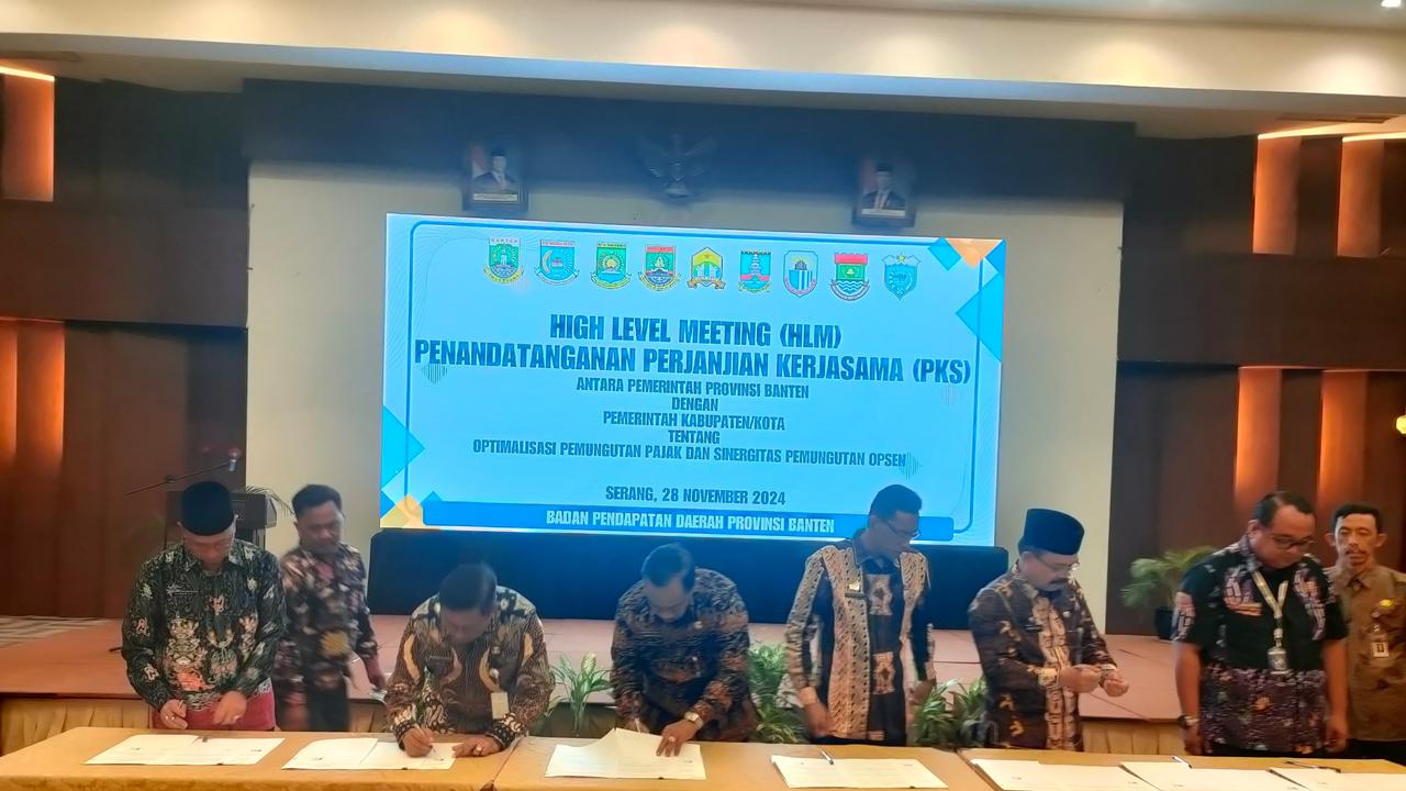 Pemkot Cilegon dan Pemprov Banten Teken PKS Optimalisasi Pajak Kendaraan Bermotor