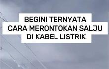 VIDEO: Begini Ternyata Cara Merontokkan Salju di Kabel Listrik