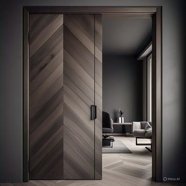 Pintu Minimalis dengan Pola Chevron