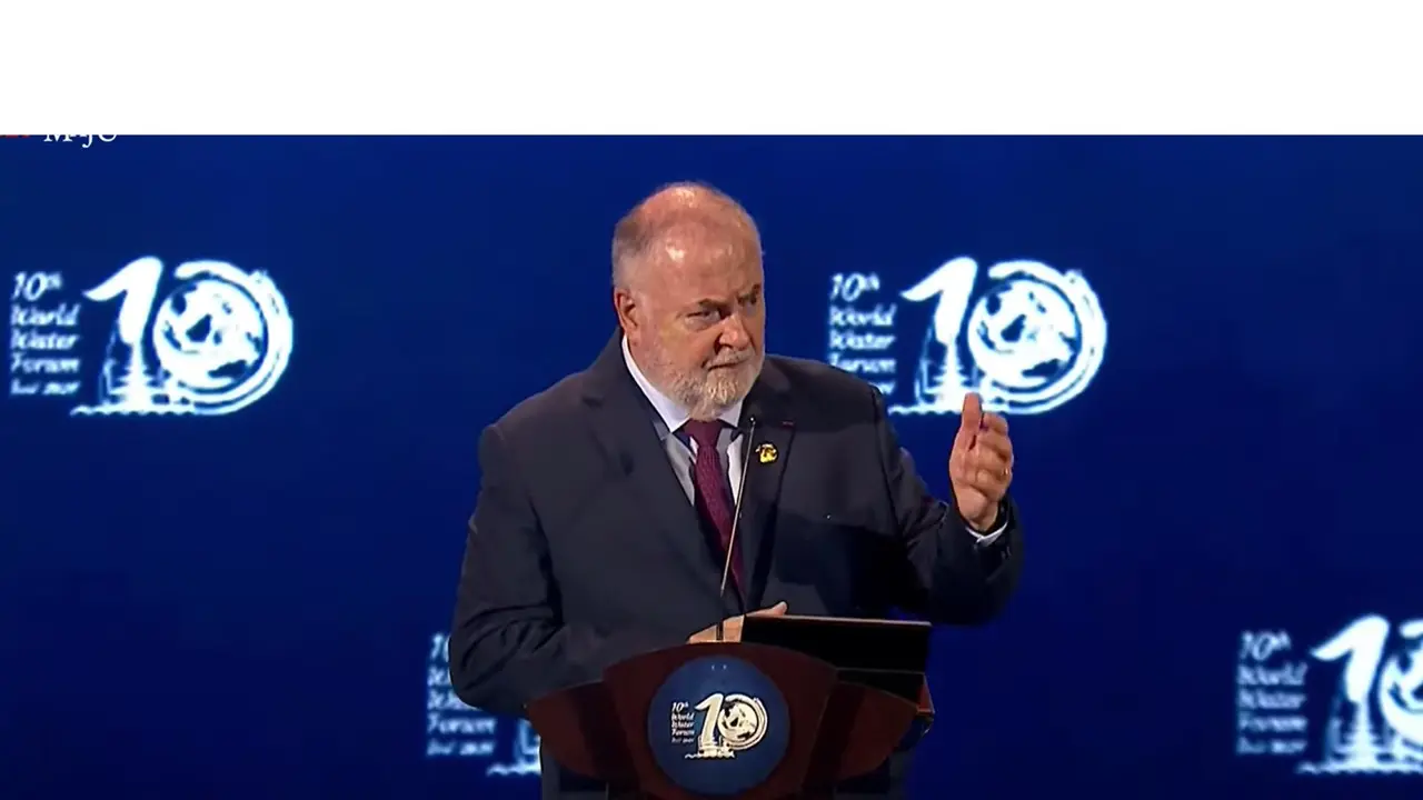 Presiden World Water Council Lois Fachon dalam pembukaan World Water Forum ke-10 di Mangapura Hall Bali International Convention Center (BICC), Nusa Dua, Bali, Senin (20/5/2024). (Tangkapan layar YouTube Setpres RI)