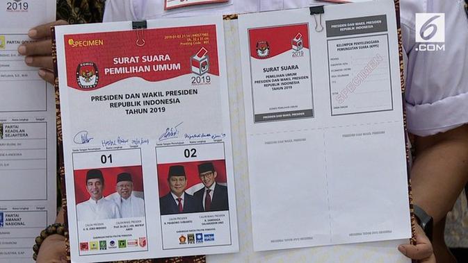 Video Begini Penampakan Surat Suara Pemilu 2019 News