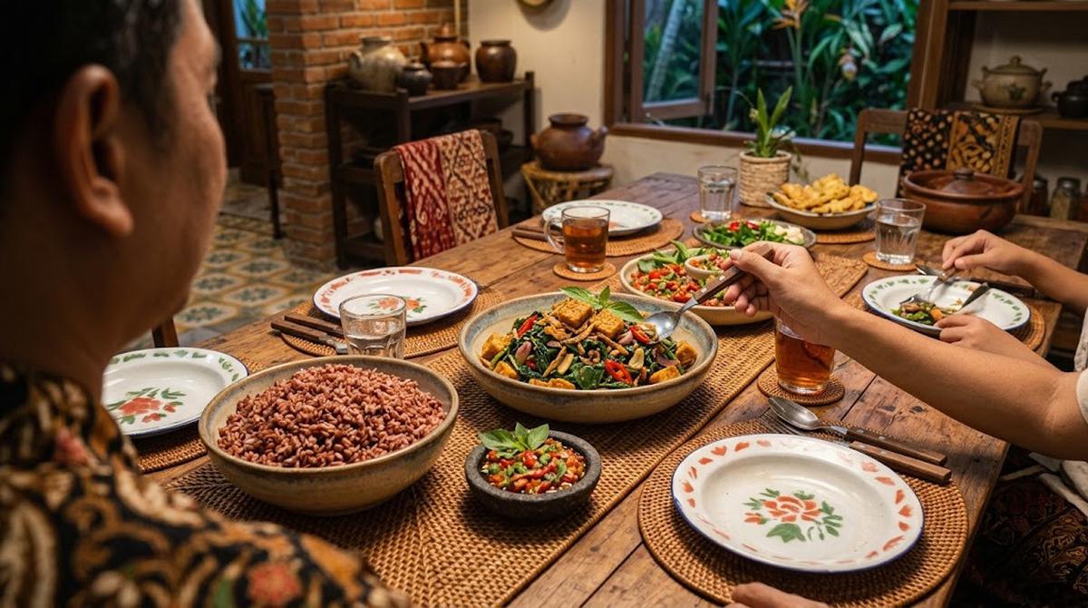 Daun Pepaya Muda Tumis Tempe dan Teri