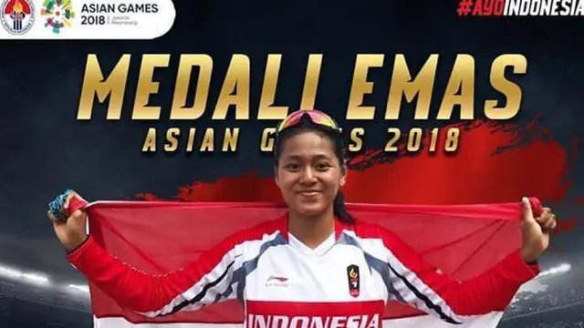 Tiara Andini menyumbang medali emas untuk Indonesia melalui cabang olahraga downhill.