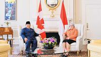 Presiden Prabowo Subianto melakukan pertemuan bilateral dengan Gubernur Jenderal Kanada Mary Simon di Rideau Hall, Rabu 24 September 2025. (Biro Pers)