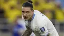 Darwin Nunez menyelamatkan Uruguay dari kekalahan setelah mencetak gol yang menyamakan skor pada injury time. (AP Photo/Fernando Vergara)