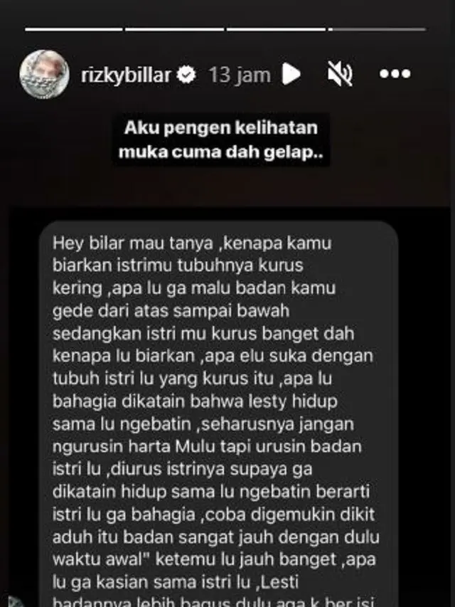 Rizky Billar - Lesti Kejora (Foto: Instagram/@rizkybillar)